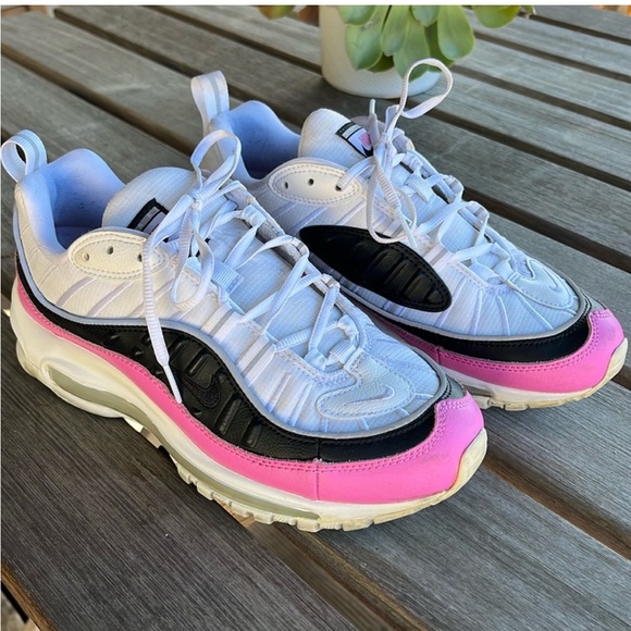 Nike Shoes - Nike White and Black Sneakers with Retro Design